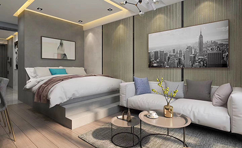 The line sense of vertical pattern resin board is creative, creating a tasteful home life
